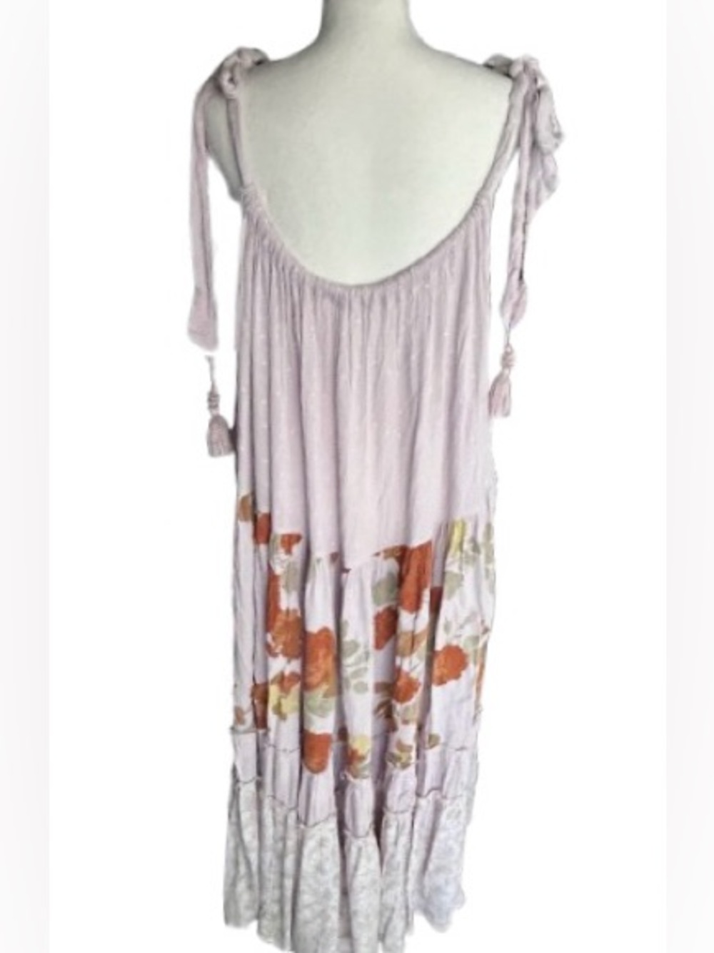 Beautiful Bare It All Free People Dress Floral Boho Designer Midi Peasant Fairy - Picture 5 of 16